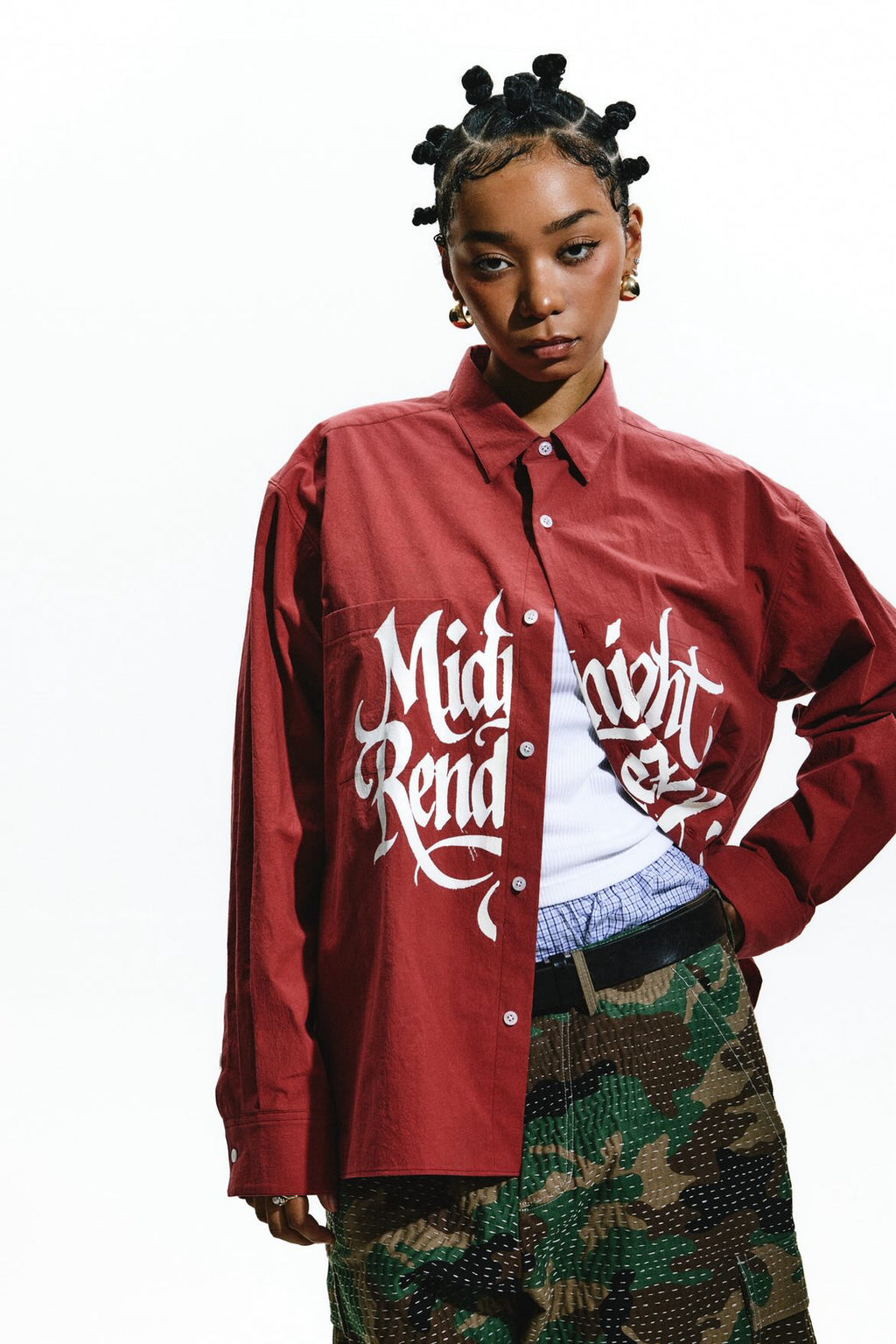 ”Midnight Rendevous” High Count Poplin Shirt
(Red)