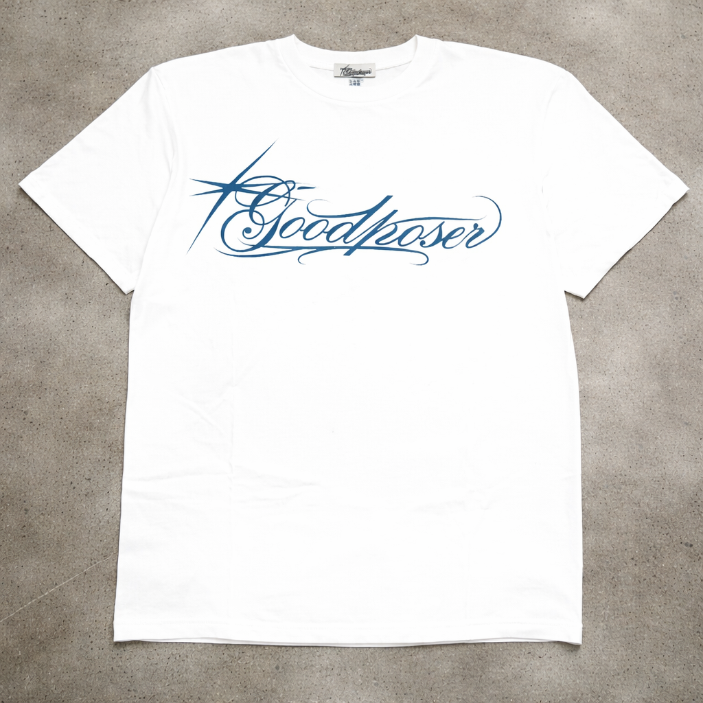 GOODPOSER LOGO TEE (WHT/NAVY/BLK)